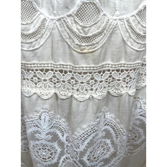 Alice + Olivia Alora Embroidered Crochet Lace Eyelet Floral Maxi Dress Size 4 - Picture 6 of 11